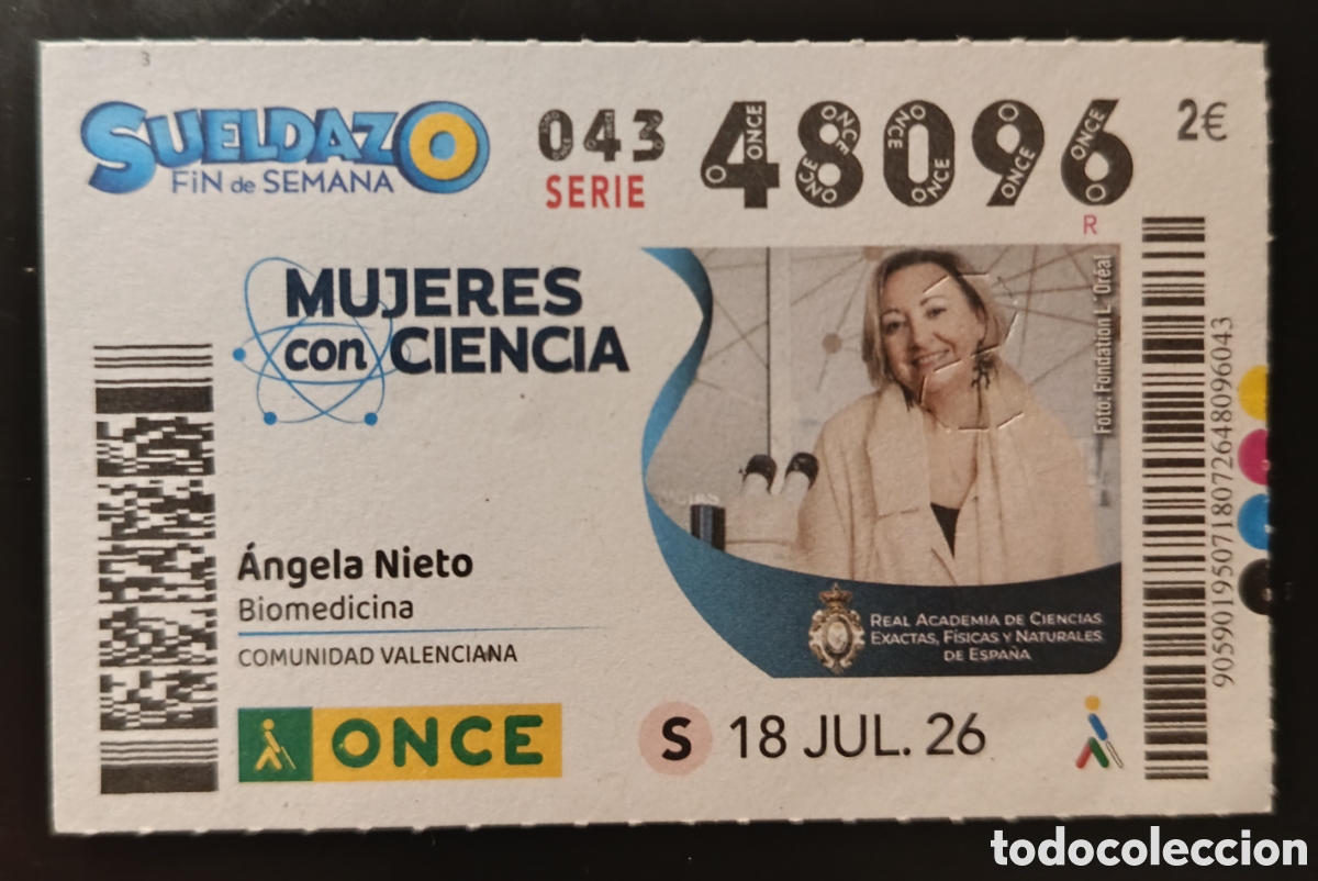Cupones ONCE: N&deg; 48096 (18/JULIO/2026)-VALENCIA