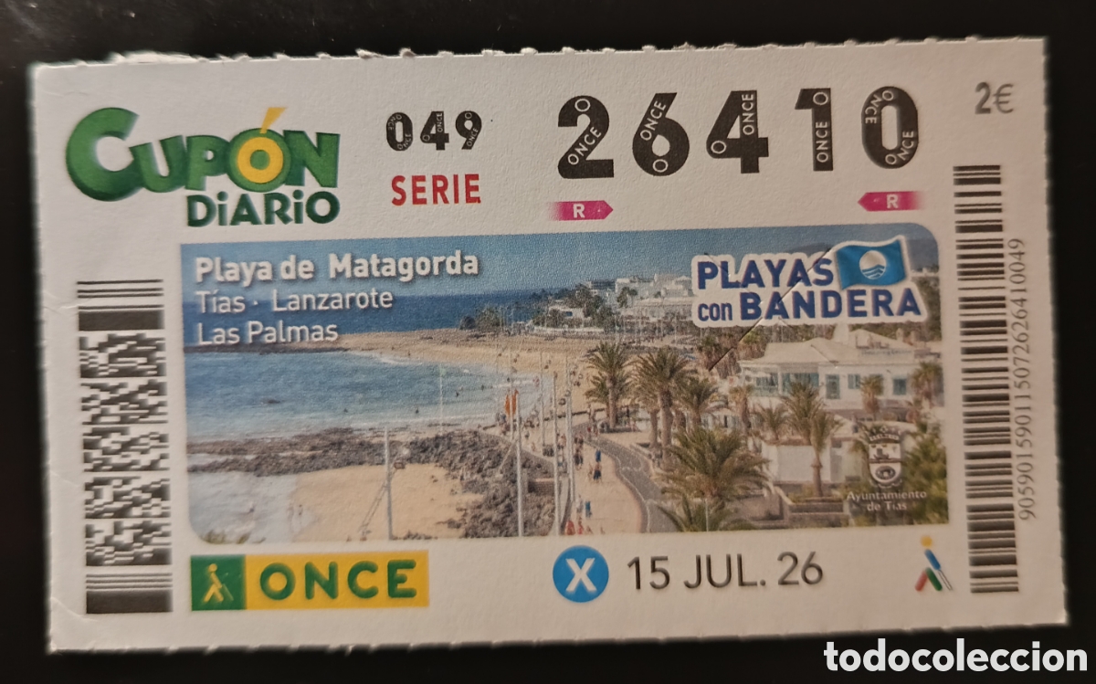 Cupones ONCE: N&deg; 26410 (15/JULIO/2026)-CANARIAS