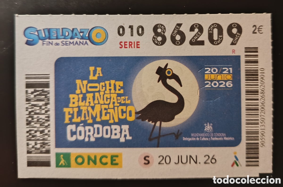 Cupones ONCE: N&deg; 86209 (20/JUNIO/2026)-C&Oacute;RDOBA