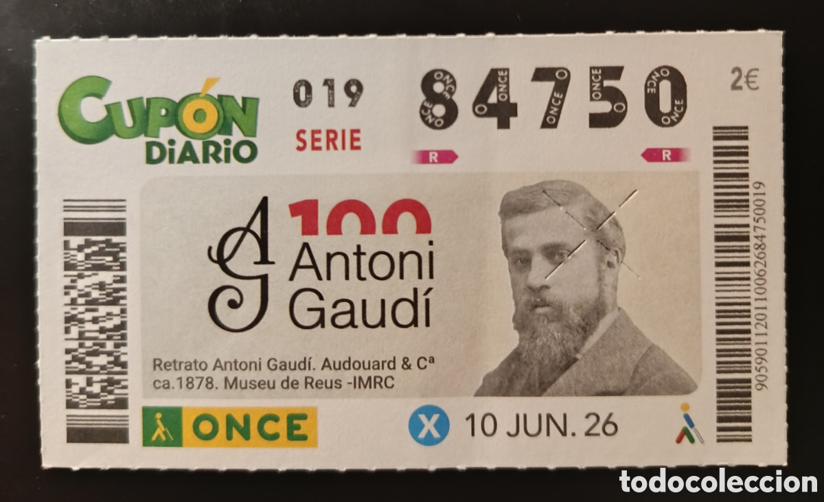 Cupones ONCE: N&deg; 84750 (10/JUNIO/2026)-TARRAGONA