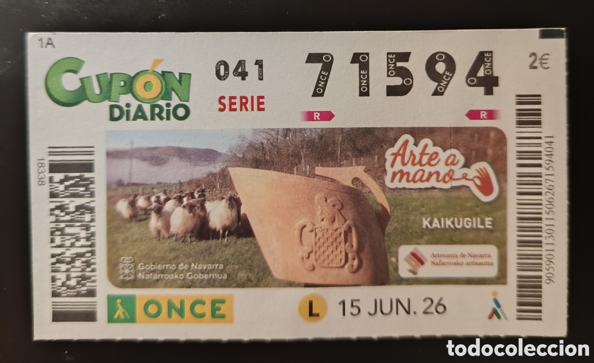 Cupones ONCE: N&deg; 71594 (15/JUNIO/2026)-NAVARRA