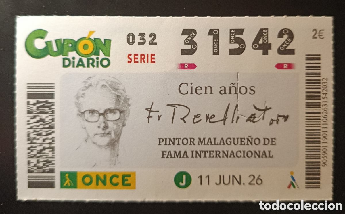 Cupones ONCE: N&deg; 31542 (11/JUNIO/2026)-M&Aacute;LAGA