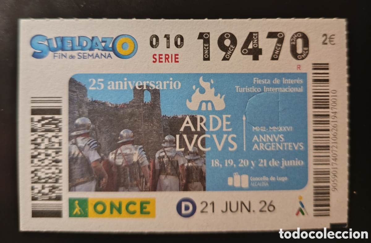 Cupones ONCE: N&deg; 19470 (21/JUNIO/2026)-LUGO