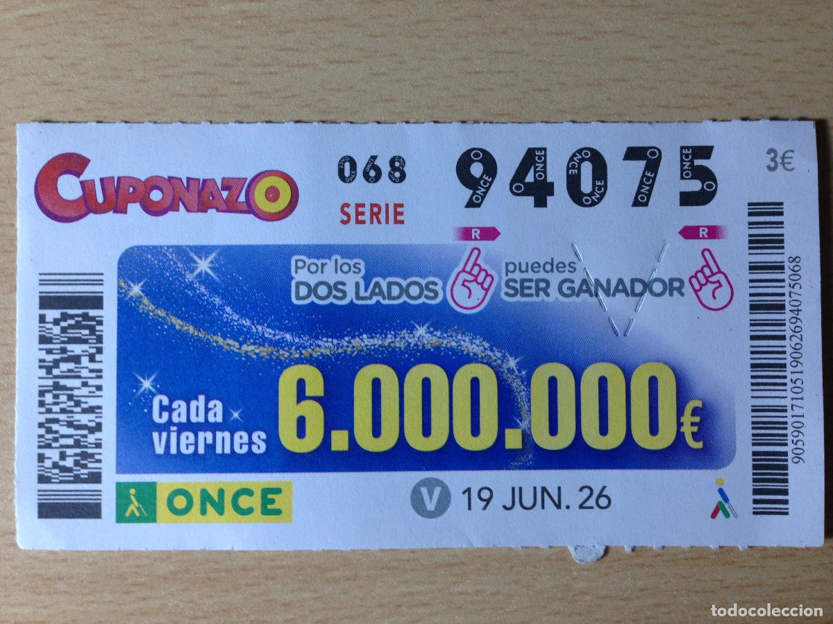 Cupones ONCE: ONCE - 19-06-2026 - 94075 - CUPONAZO VIERNES