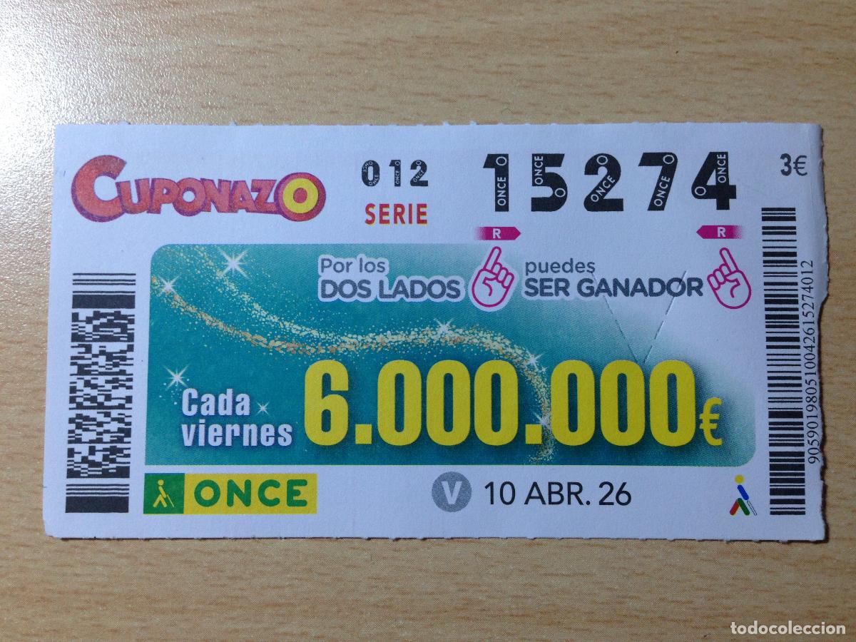 Cupones ONCE: ONCE - 10-04-2026 - 15274 - CUPONAZO VIERNES