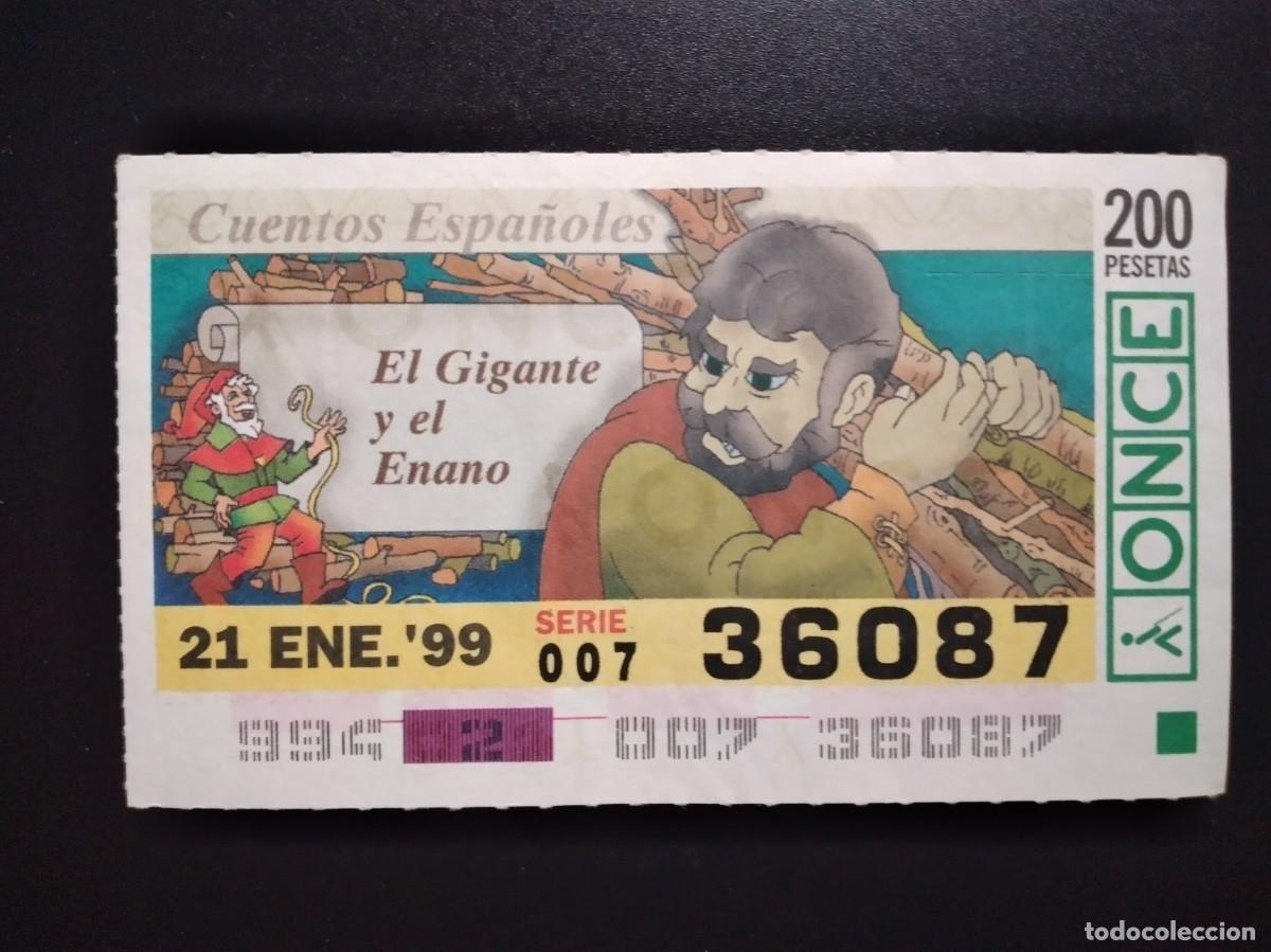 Cupones ONCE: CUP&Oacute;N ONCE CUENTOS ESPA&Ntilde;OLES EL GIGANTE Y EL ENANO 21 ENERO 99 1999 36087