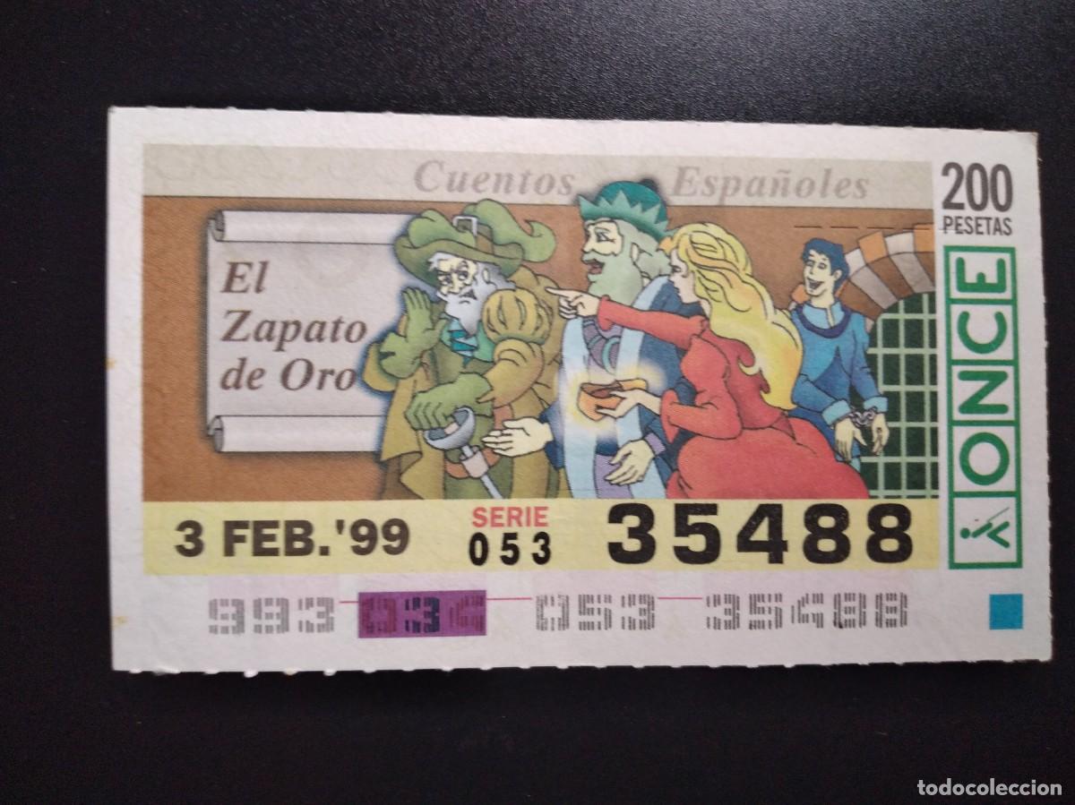 Cupones ONCE: CUP&Oacute;N ONCE CUENTOS ESPA&Ntilde;OLES EL ZAPATO DE ORO 3 FEBRERO 99 1999 35488