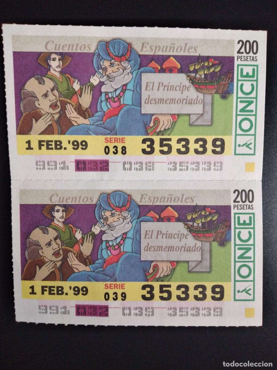 Cupones ONCE: 2 CUP&Oacute;N ONCE CUENTOS ESPA&Ntilde;OLES EL PR&Iacute;NCIPE DESMEMORIADO 1 FEBRERO 99 1999 35339