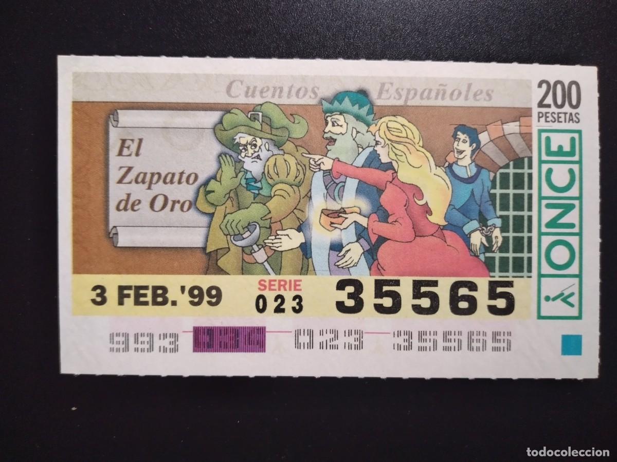 Cupones ONCE: CUP&Oacute;N ONCE CUENTOS ESPA&Ntilde;OLES EL ZAPATO DE ORO 3 FEBRERO 99 1999 35565