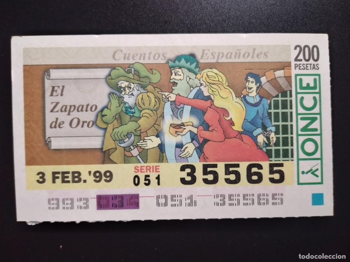 Cupones ONCE: CUP&Oacute;N ONCE CUENTOS ESPA&Ntilde;OLES EL ZAPATO DE ORO 3 FEBRERO 99 1999 35565