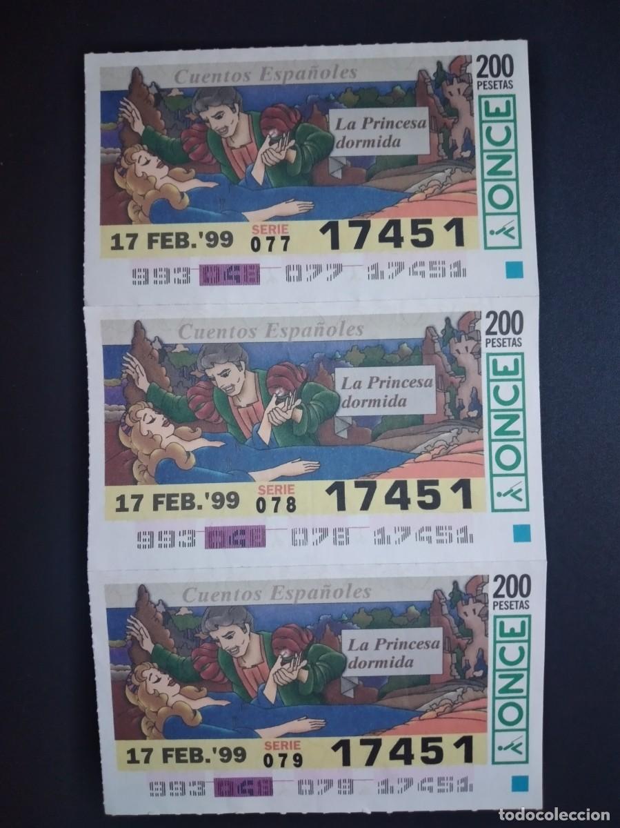 Cupones ONCE: 3 CUP&Oacute;N ONCE CUENTOS ESPA&Ntilde;OLES LA PRINCESA DORMIDA 17 FEBRERO 99 1999 17451