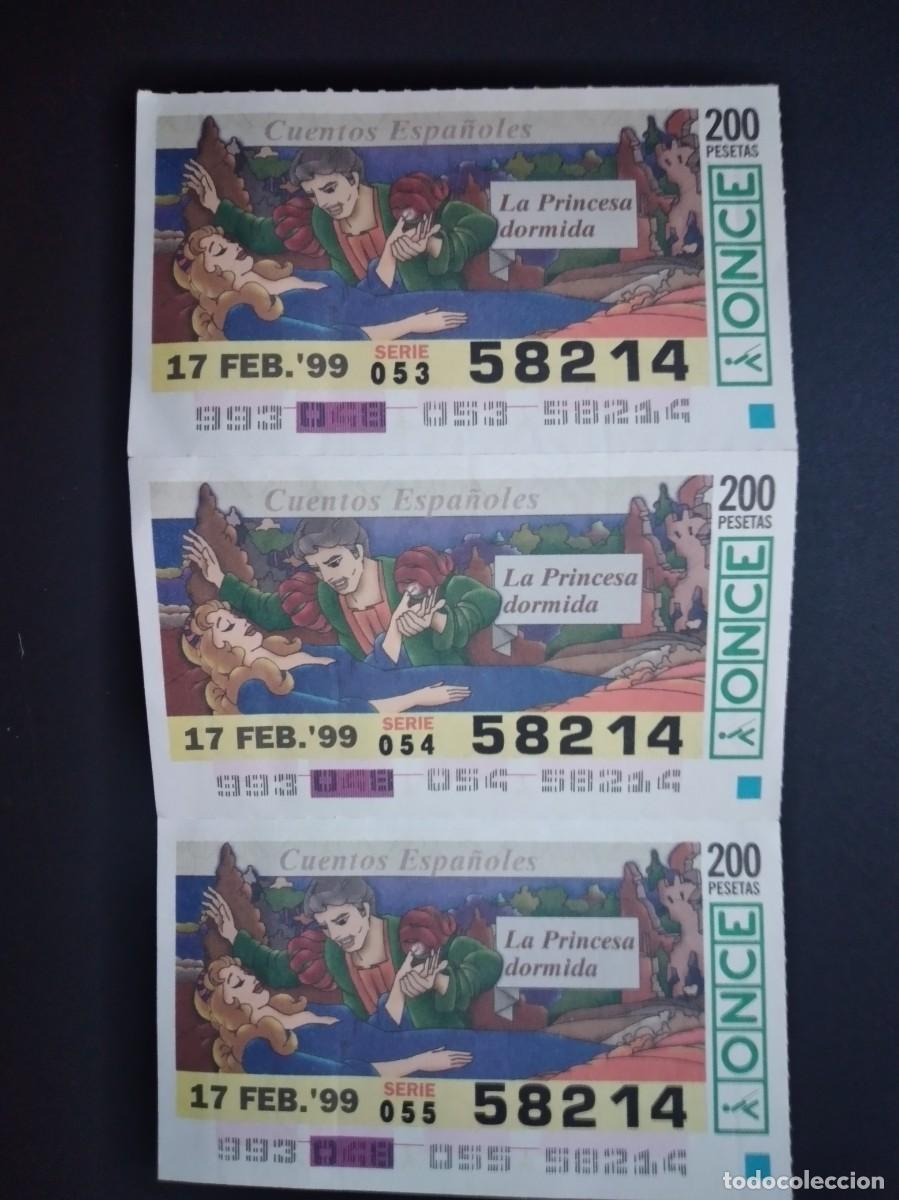 Cupones ONCE: 3 CUP&Oacute;N ONCE CUENTOS ESPA&Ntilde;OLES LA PRINCESA DORMIDA 17 FEBRERO 99 1999 58214