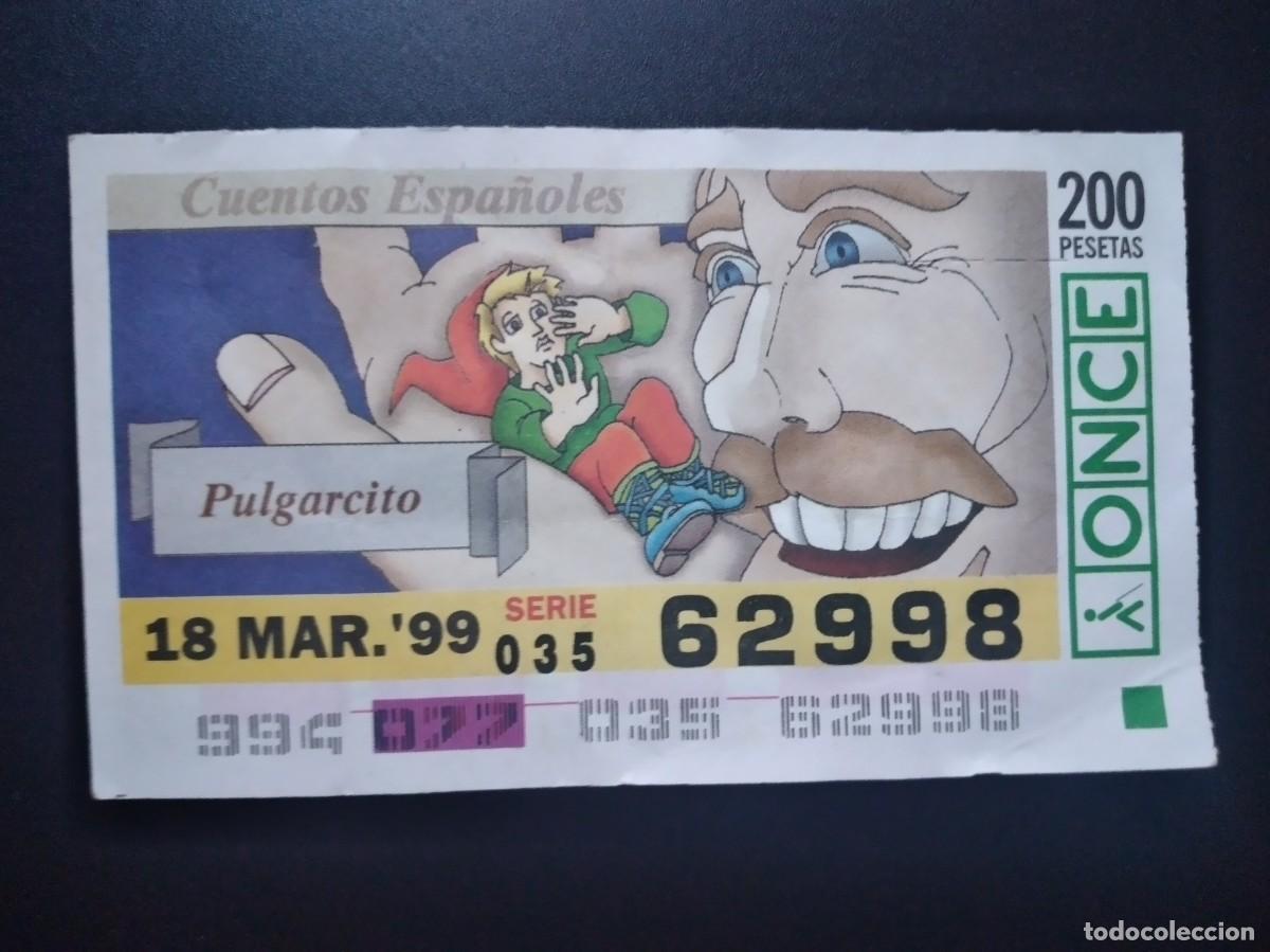 Cupones ONCE: CUP&Oacute;N ONCE CUENTOS ESPA&Ntilde;OLES PULGARCITO 18 MARZO 99 1999 62998