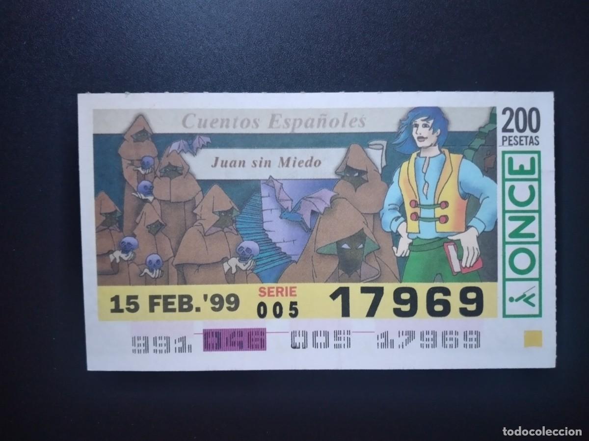 Cupones ONCE: CUP&Oacute;N ONCE CUENTOS ESPA&Ntilde;OLES JUAN SIN MIEDO 15 FEBRERO 99 1999 17969