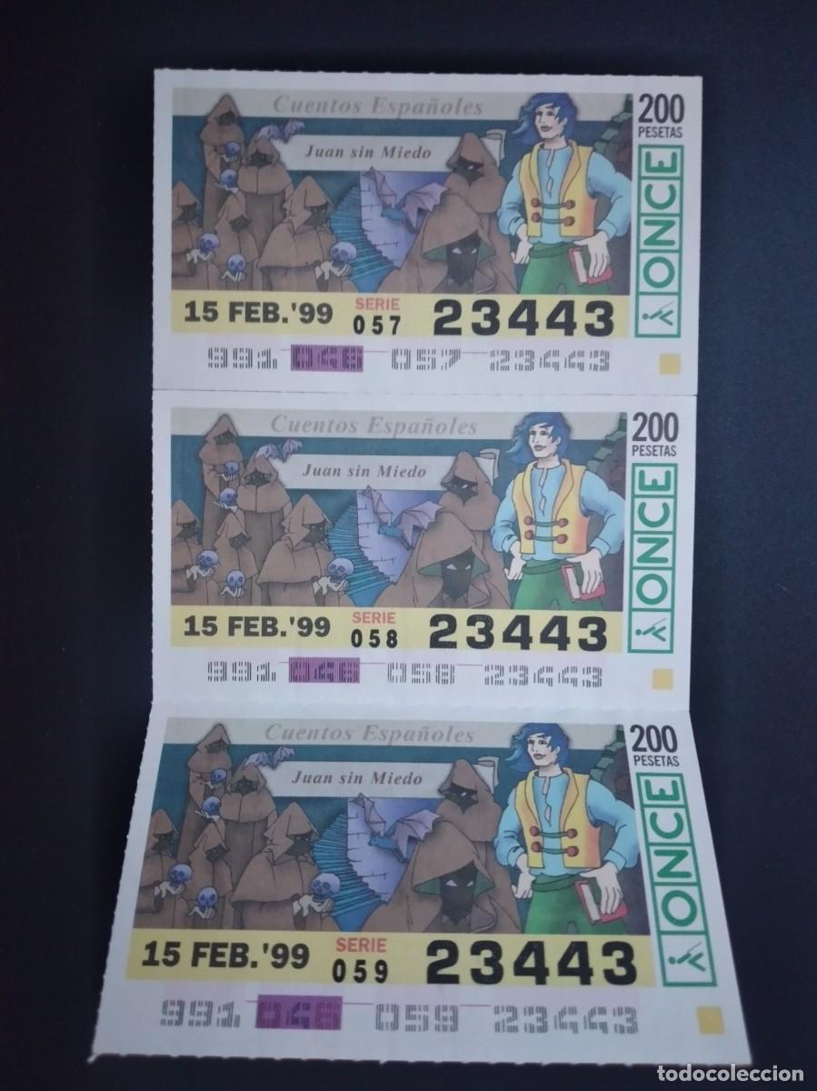 Cupones ONCE: 3 CUP&Oacute;N ONCE CUENTOS ESPA&Ntilde;OLES JUAN SIN MIEDO 15 FEBRERO 99 1999 23443