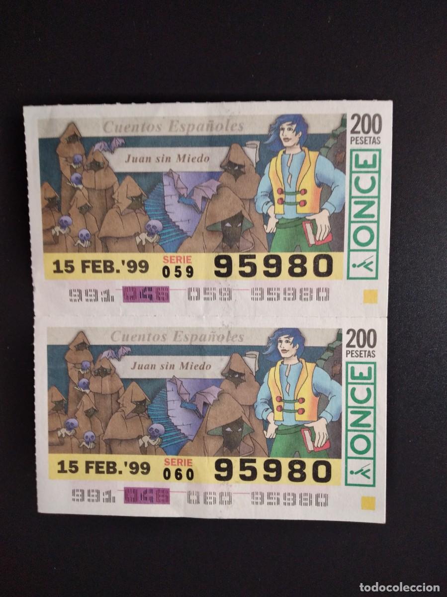 Cupones ONCE: 2 CUP&Oacute;N ONCE CUENTOS ESPA&Ntilde;OLES JUAN SIN MIEDO 15 FEBRERO 99 1999 95980