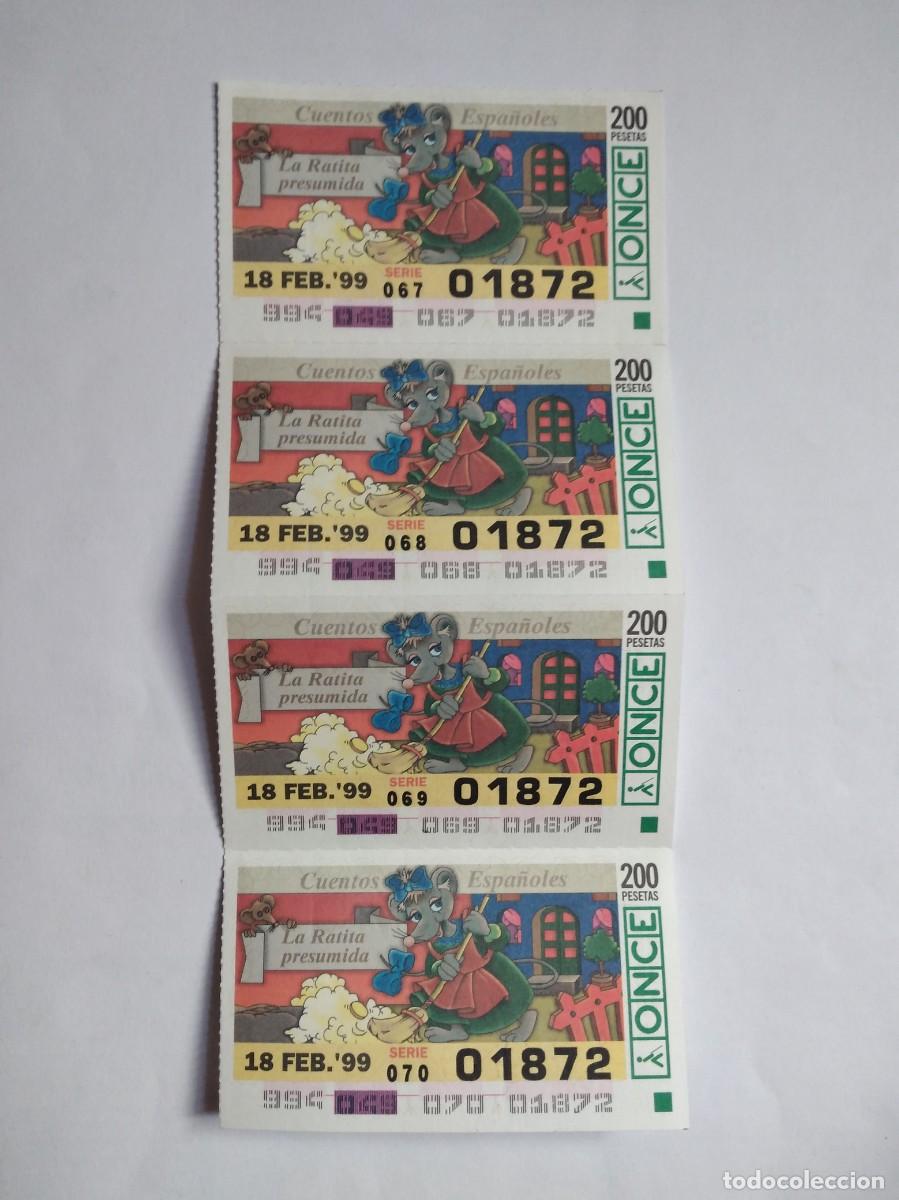 Cupones ONCE: 4 CUP&Oacute;N ONCE CUENTOS ESPA&Ntilde;OLES LA RATITA PRESUMIDA 18 FEBRERO 99 1999 01872