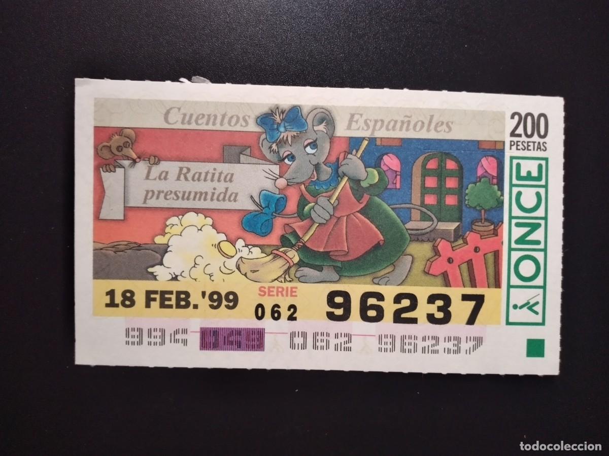 Cupones ONCE: CUP&Oacute;N ONCE CUENTOS ESPA&Ntilde;OLES LA RATITA PRESUMIDA 18 FEBRERO 99 1999 96237