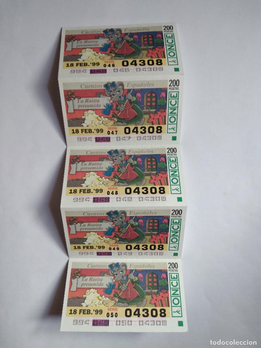 Cupones ONCE: 5 CUP&Oacute;N ONCE CUENTOS ESPA&Ntilde;OLES LA RATITA PRESUMIDA 18 FEBRERO 99 1999 04308