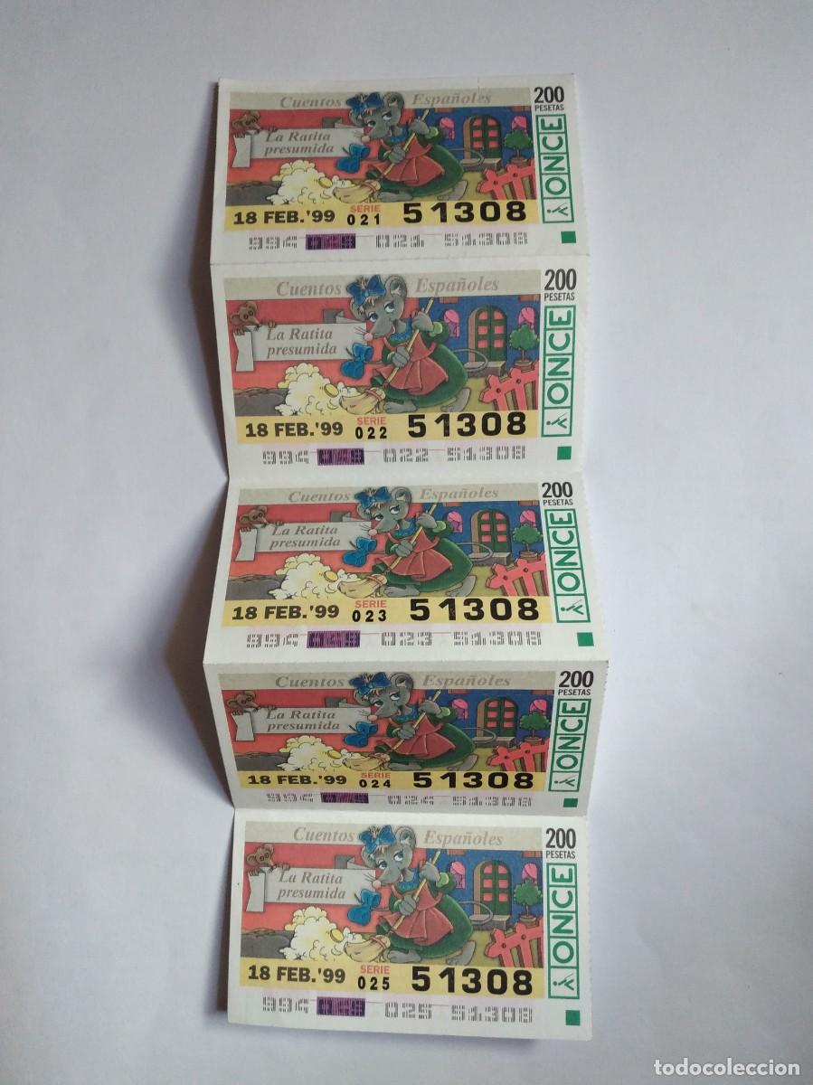 Cupones ONCE: 5 CUP&Oacute;N ONCE CUENTOS ESPA&Ntilde;OLES LA RATITA PRESUMIDA 18 FEBRERO 99 1999 51308