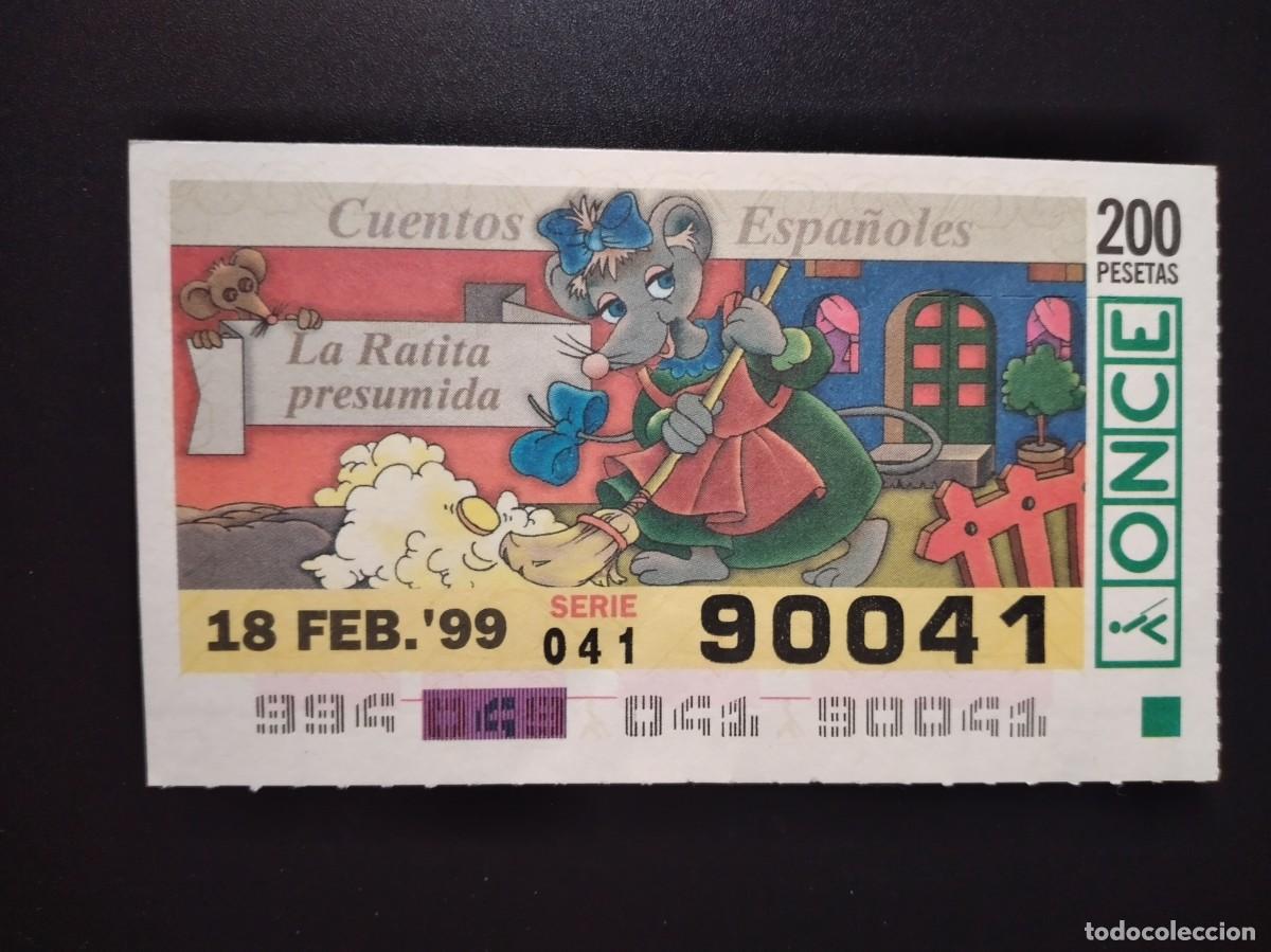 Cupones ONCE: CUP&Oacute;N ONCE CUENTOS ESPA&Ntilde;OLES LA RATITA PRESUMIDA 18 FEBRERO 99 1999 90041