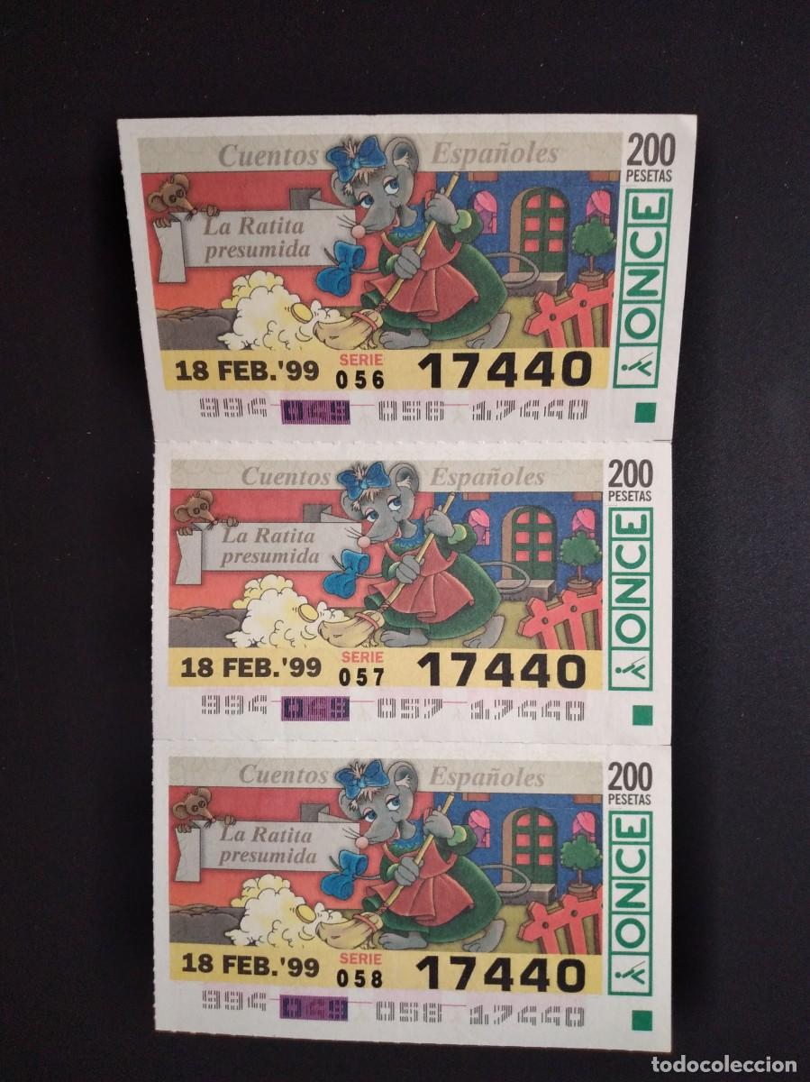 Cupones ONCE: 3 CUP&Oacute;N ONCE CUENTOS ESPA&Ntilde;OLES LA RATITA PRESUMIDA 18 FEBRERO 99 1999 17440