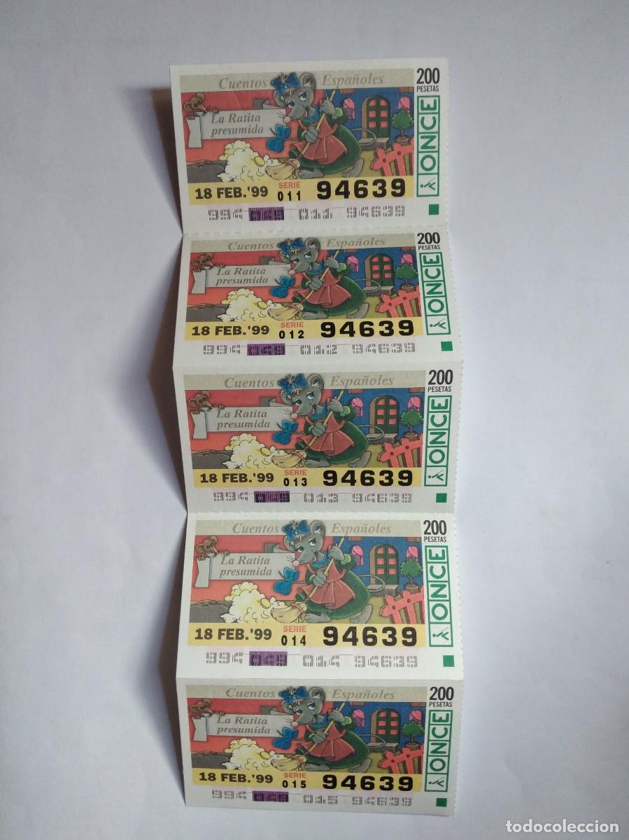 Cupones ONCE: 8 CUP&Oacute;N ONCE CUENTOS ESPA&Ntilde;OLES LA RATITA PRESUMIDA 18 FEBRERO 99 1999 94639