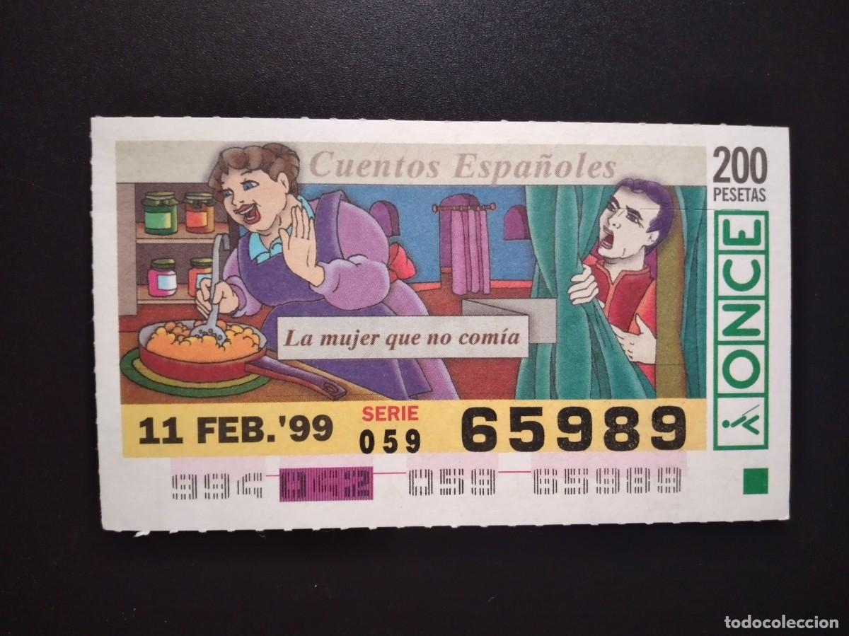 Cupones ONCE: CUP&Oacute;N ONCE CUENTOS ESPA&Ntilde;OLES LA MUJER QUE NO COM&Iacute;A 11 FEBRERO 99 1999 65989
