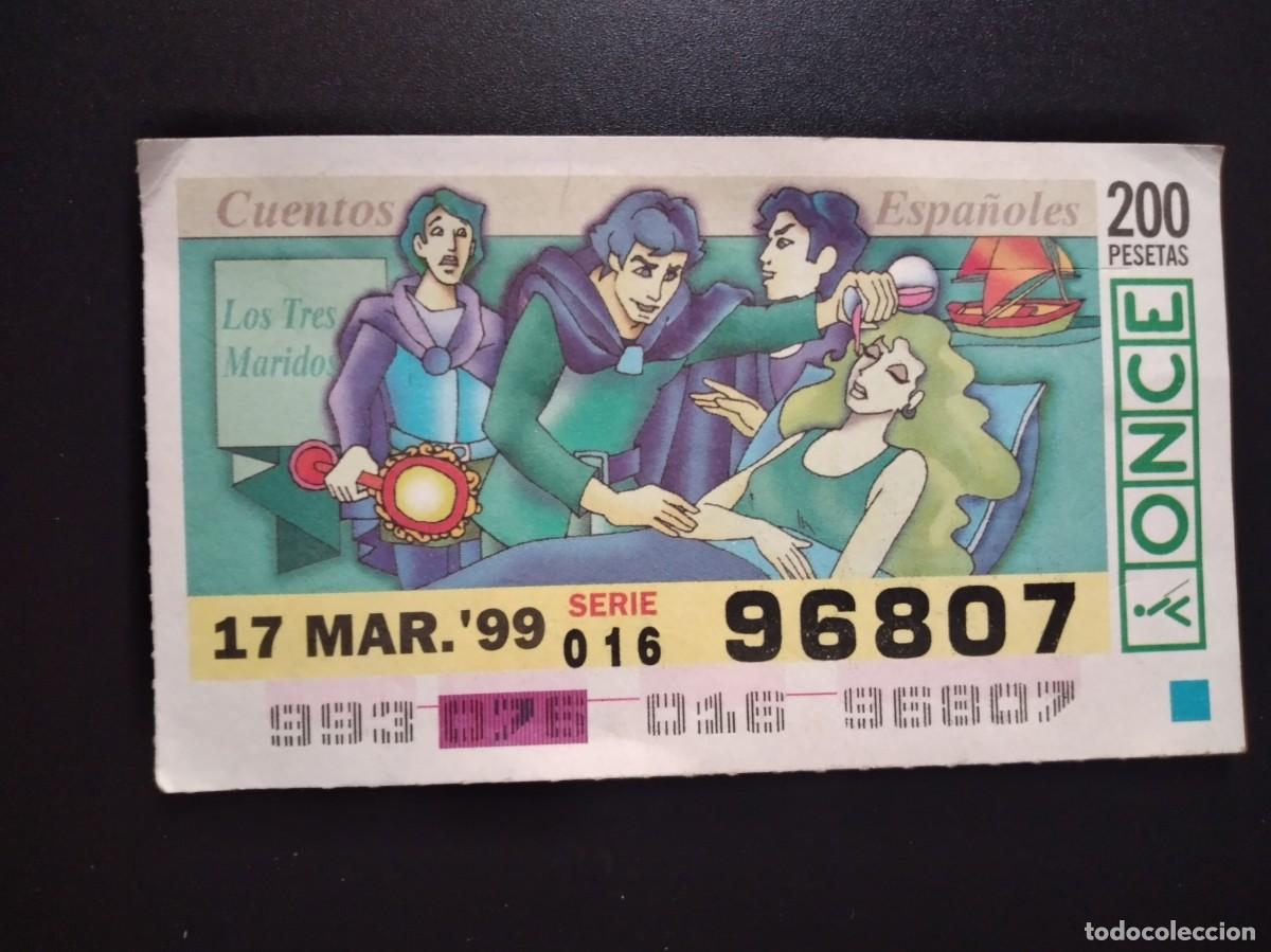 Cupones ONCE: CUP&Oacute;N ONCE CUENTOS ESPA&Ntilde;OLES LOS TRES MARIDOS 17 MARZO 99 1999 96807