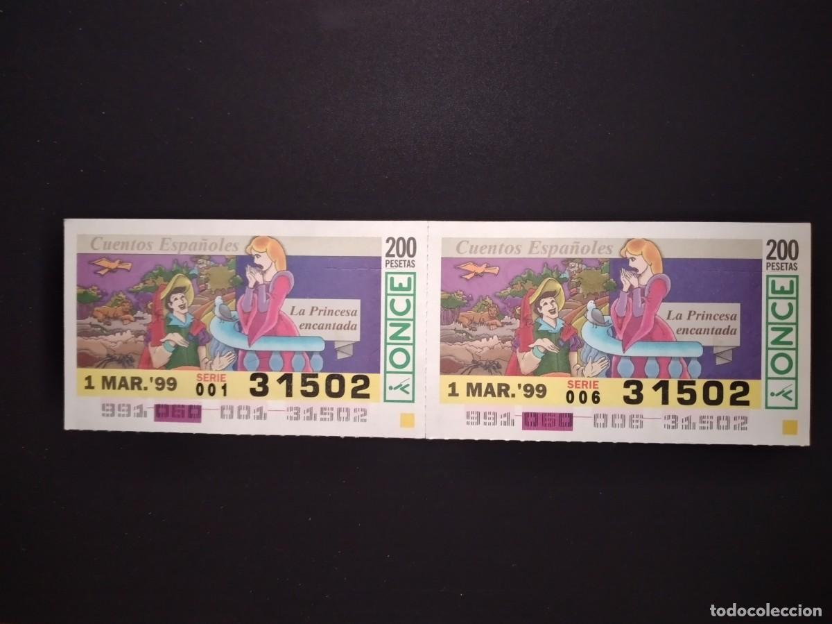 Cupones ONCE: 2 CUP&Oacute;N ONCE CUENTOS ESPA&Ntilde;OLES LA PRINCESA ENCANTADA 1 MARZO 99 1999 31502