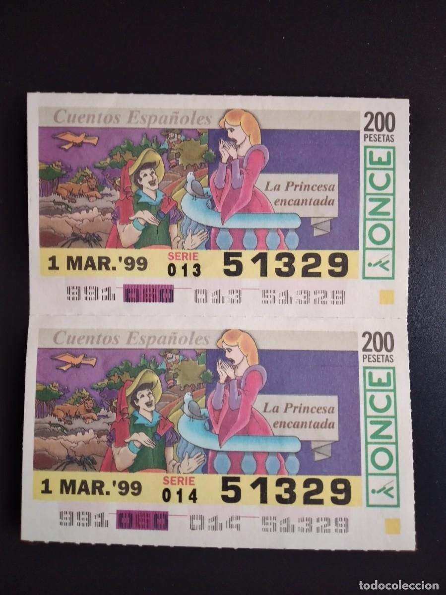 Cupones ONCE: 2 CUP&Oacute;N ONCE CUENTOS ESPA&Ntilde;OLES LA PRINCESA ENCANTADA 1 MARZO 99 1999 51329