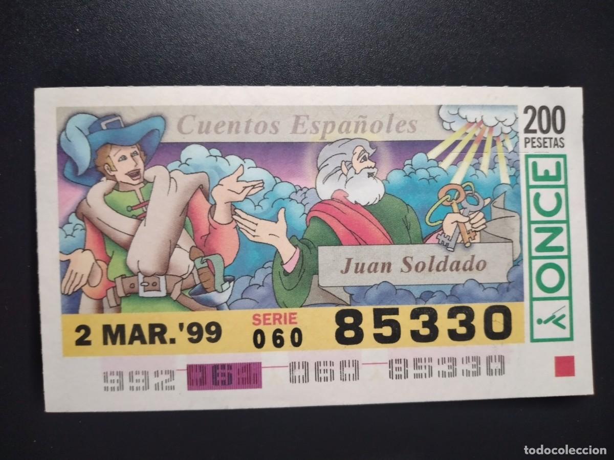 Cupones ONCE: CUP&Oacute;N ONCE CUENTOS ESPA&Ntilde;OLES JUAN SOLDADO 2 MARZO 99 1999 85330
