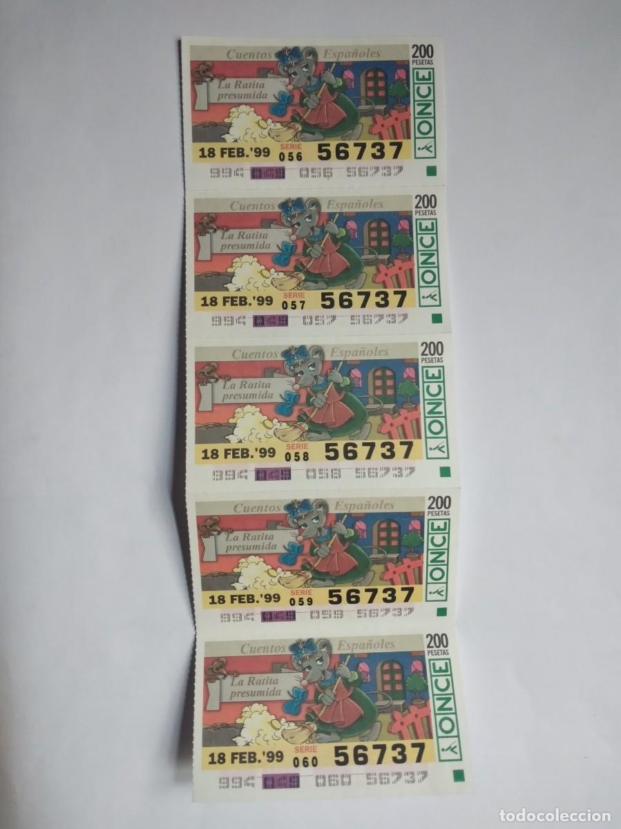 Cupones ONCE: 5 CUP&Oacute;N ONCE CUENTOS ESPA&Ntilde;OLES LA RATITA PRESUMIDA 18 FEBRERO 99 1999 56737