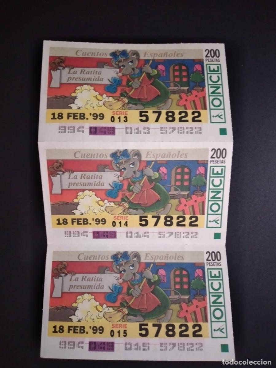 Cupones ONCE: 3 CUP&Oacute;N ONCE CUENTOS ESPA&Ntilde;OLES LA RATITA PRESUMIDA 18 FEBRERO 99 1999 57822