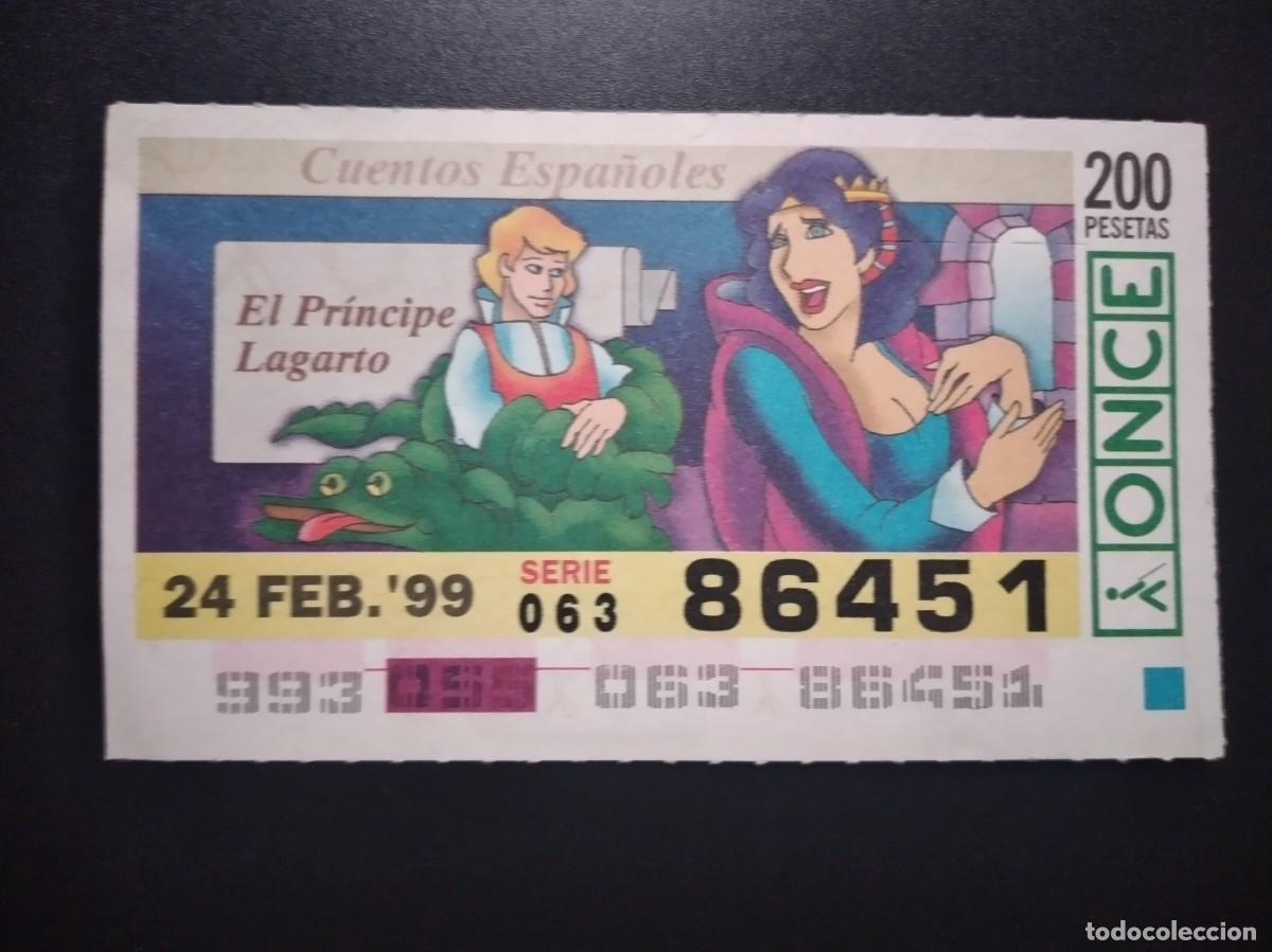 Cupones ONCE: CUP&Oacute;N ONCE CUENTOS ESPA&Ntilde;OLES EL PR&Iacute;NCIPE LAGARTO 24 FEBRERO 99 1999 86451