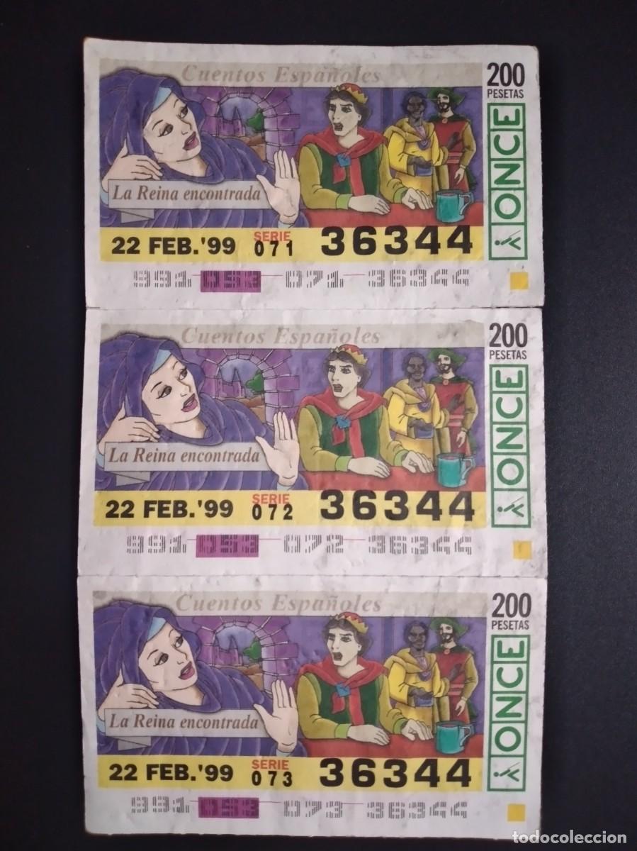 Cupones ONCE: 3 CUP&Oacute;N ONCE CUENTOS ESPA&Ntilde;OLES LA REINA ENCONTRADA 22 FEBRERO 99 1999 36334