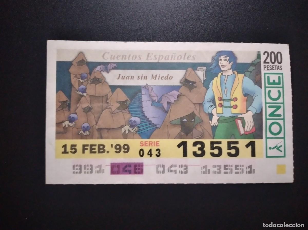 Cupones ONCE: CUP&Oacute;N ONCE CUENTOS ESPA&Ntilde;OLES JUAN SIN MIEDO 15 FEBRERO 99 1999 13551