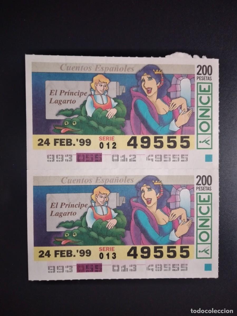 Cupones ONCE: 2 CUP&Oacute;N ONCE CUENTOS ESPA&Ntilde;OLES EL PR&Iacute;NCIPE LAGARTO 24 FEBRERO 99 1999 49555