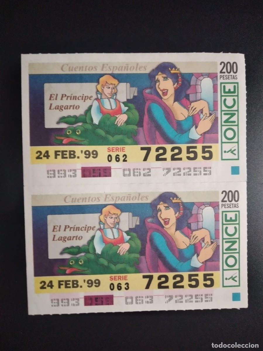 Cupones ONCE: 2 CUP&Oacute;N ONCE CUENTOS ESPA&Ntilde;OLES EL PR&Iacute;NCIPE LAGARTO 24 FEBRERO 99 1999 72255