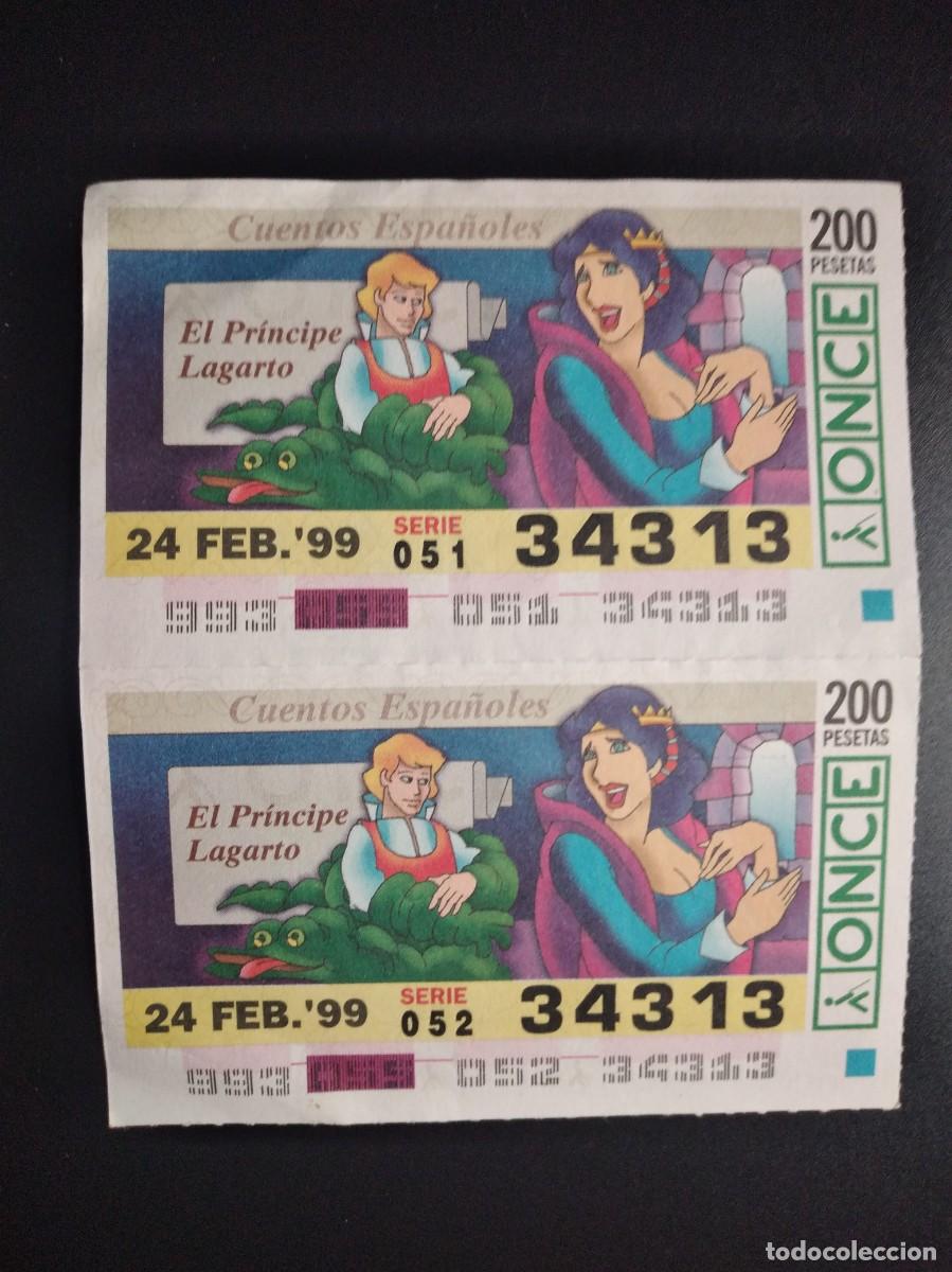 Cupones ONCE: 2 CUP&Oacute;N ONCE CUENTOS ESPA&Ntilde;OLES EL PR&Iacute;NCIPE LAGARTO 24 FEBRERO 99 1999 34313