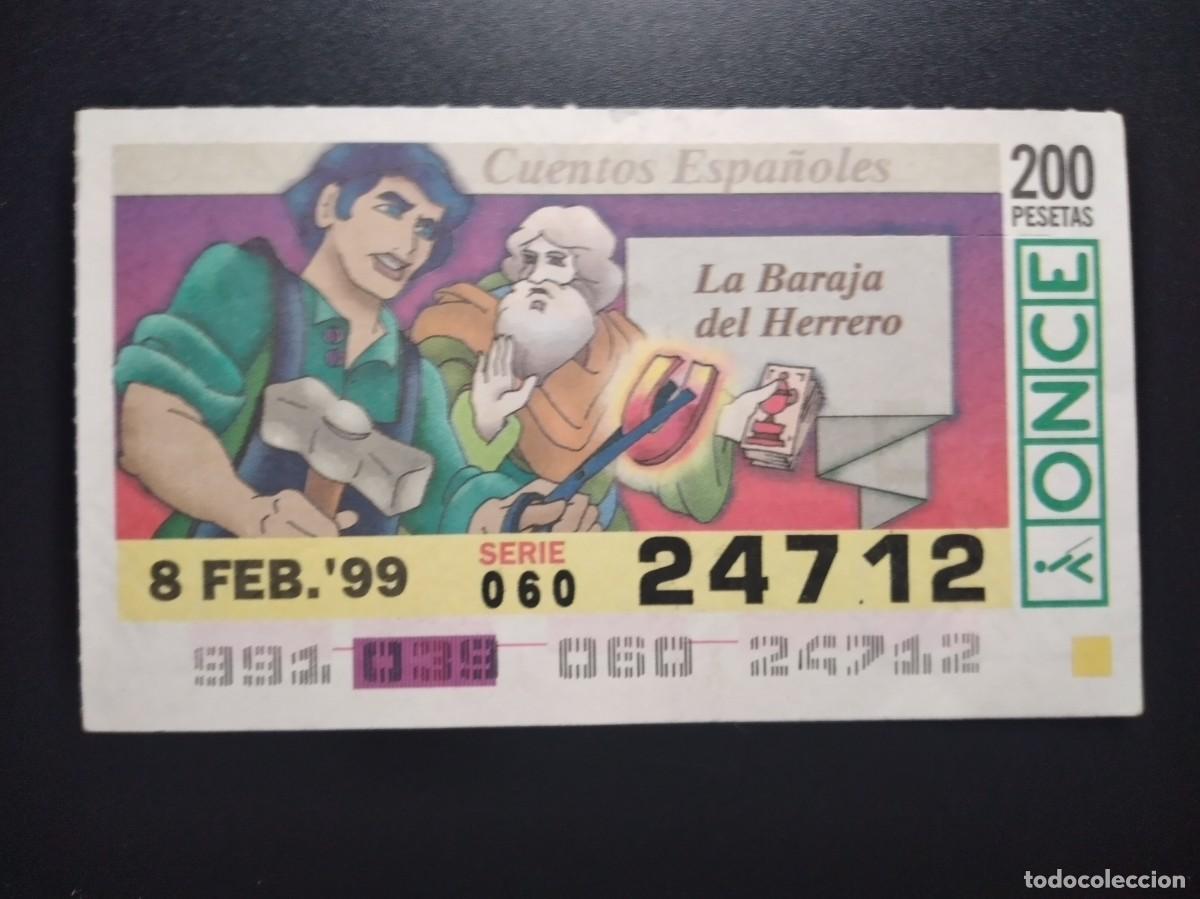 Cupones ONCE: CUP&Oacute;N ONCE CUENTOS ESPA&Ntilde;OLES LA BARAJA DEL HERRERO 8 FEBRERO 99 1999 24712