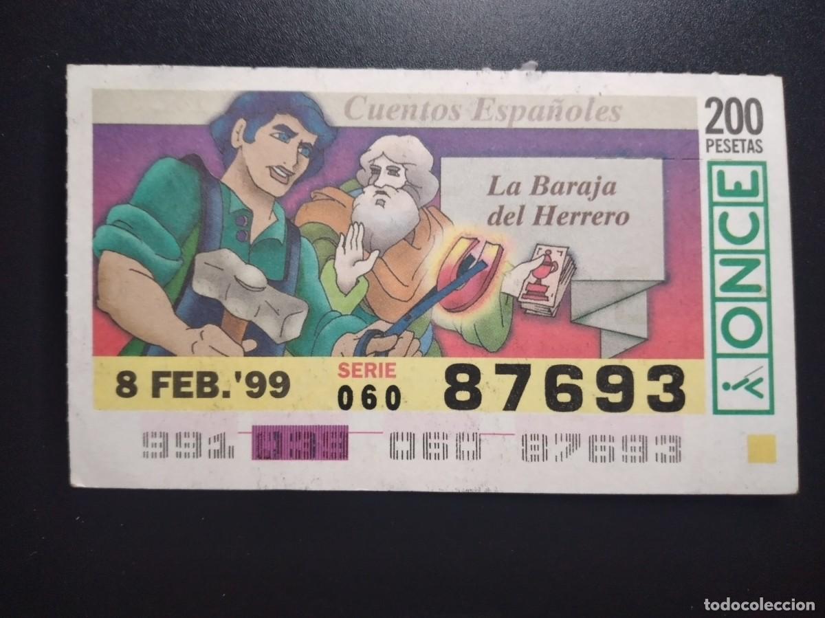 Cupones ONCE: CUP&Oacute;N ONCE CUENTOS ESPA&Ntilde;OLES LA BARAJA DEL HERRERO 8 FEBRERO 99 1999 87693
