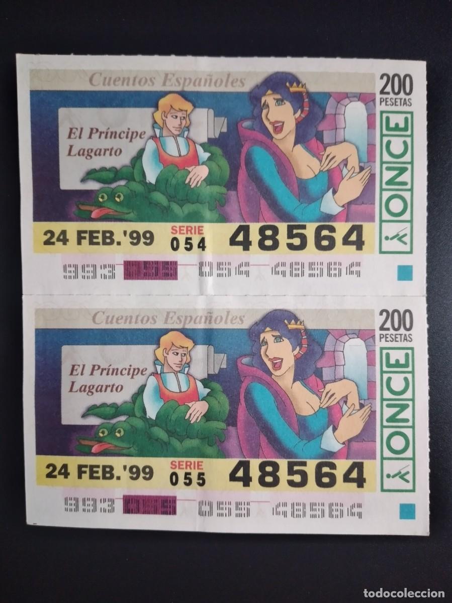 Cupones ONCE: 2 CUP&Oacute;N ONCE CUENTOS ESPA&Ntilde;OLES EL PR&Iacute;NCIPE LAGARTO 24 FEBRERO 99 1999 48564