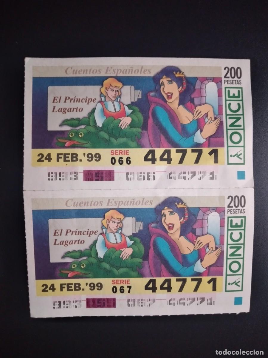 Cupones ONCE: 2 CUP&Oacute;N ONCE CUENTOS ESPA&Ntilde;OLES EL PR&Iacute;NCIPE LAGARTO 24 FEBRERO 99 1999 44771