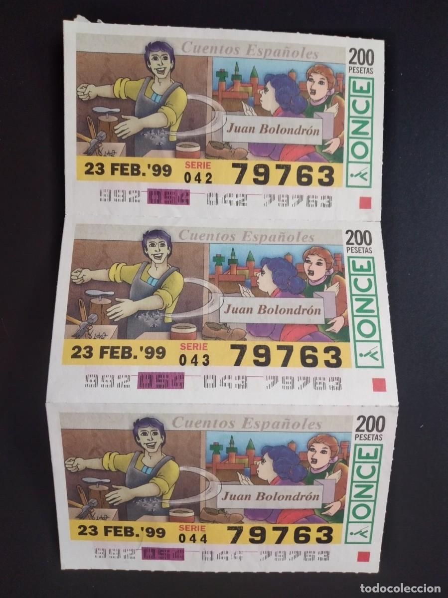 Cupones ONCE: 3 CUP&Oacute;N ONCE CUENTOS ESPA&Ntilde;OLES JUAN BOLONDR&Oacute;N 23 FEBRERO 99 1999 79763
