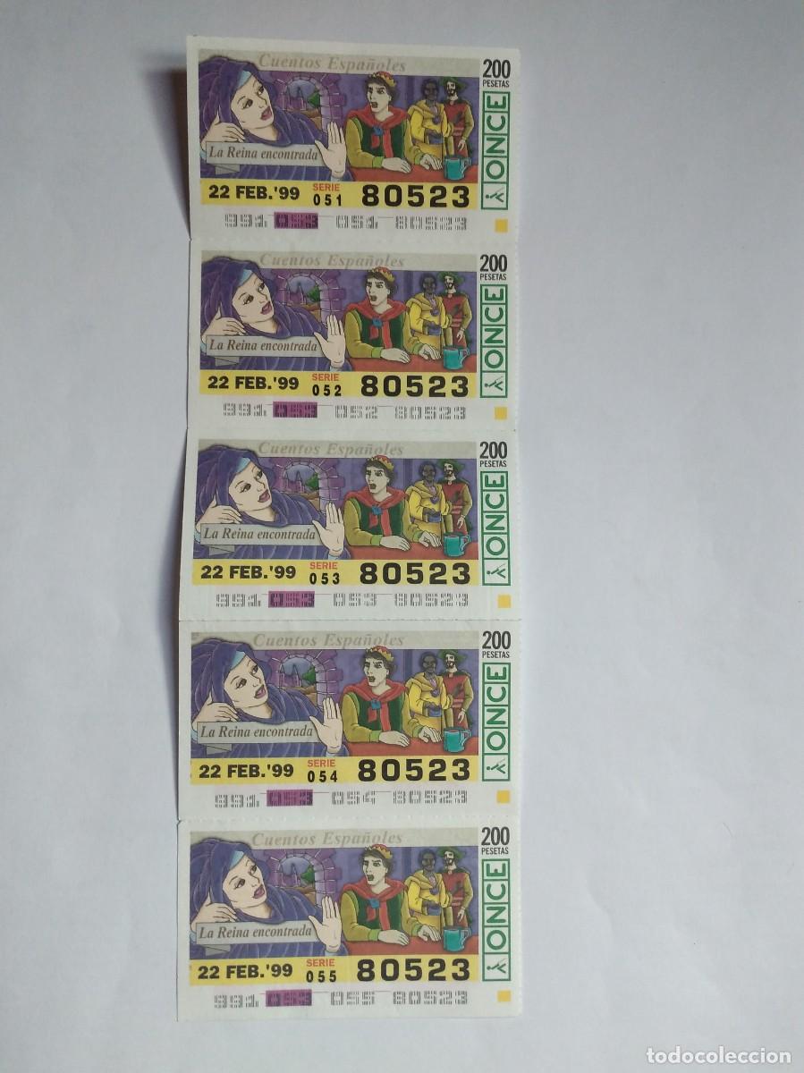 Cupones ONCE: 5 CUP&Oacute;N ONCE CUENTOS ESPA&Ntilde;OLES LA REINA ENCONTRADA 22 FEBRERO 99 1999 80523