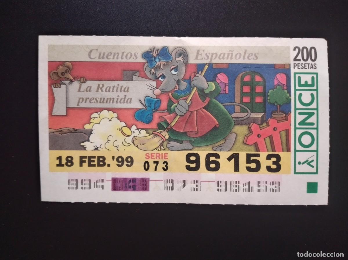 Cupones ONCE: CUP&Oacute;N ONCE CUENTOS ESPA&Ntilde;OLES LA RATITA PRESUMIDA 18 FEBRERO 99 1999 96153