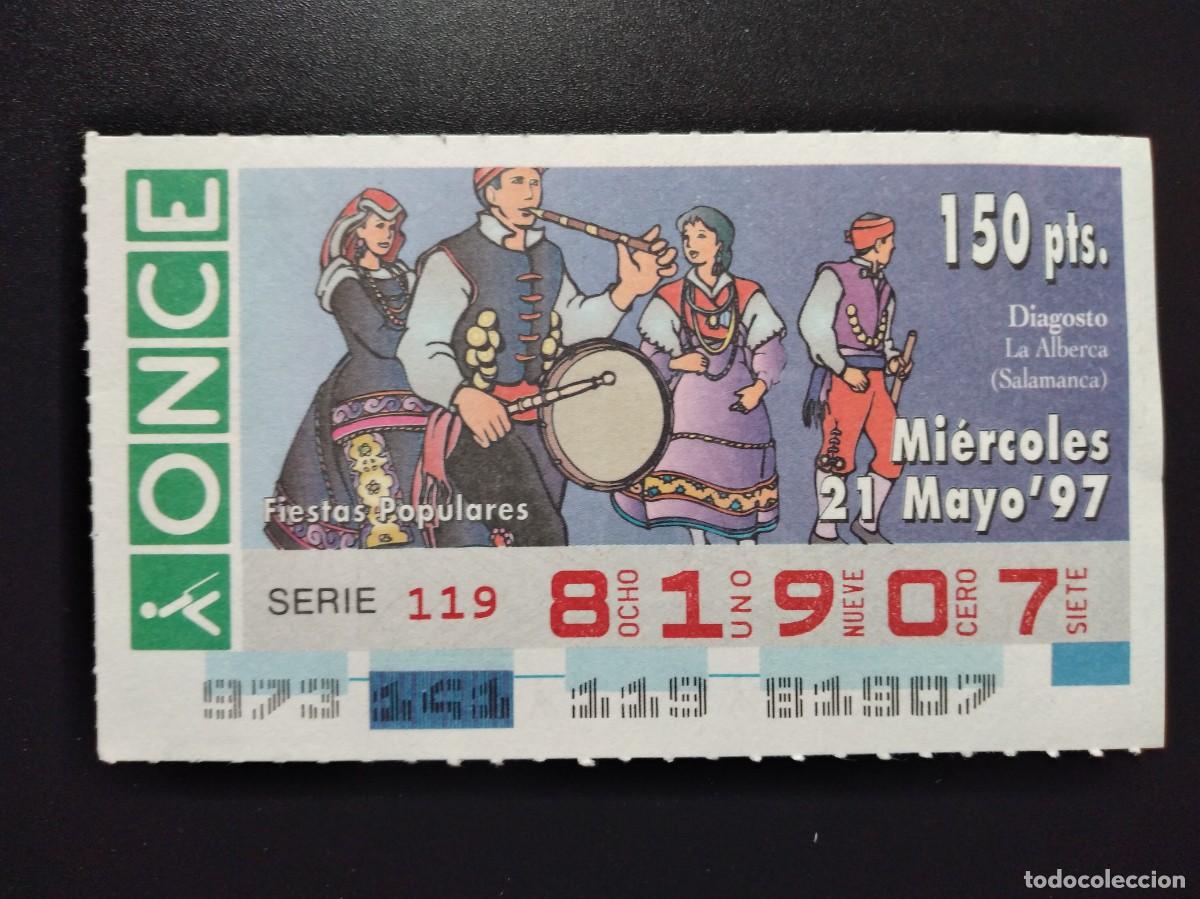 Cupones ONCE: CUP&Oacute;N ONCE FIESTAS POPULARES DIAGOSTO LA ALBERCA SALAMANCA 21 MAYO 97 1997 81907