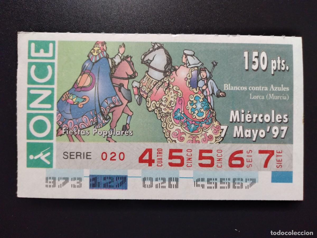 Cupones ONCE: CUP&Oacute;N ONCE FIESTAS POPULARES BLANCOS CONTRA AZULES LORCA MURCIA 7 MAYO 97 1997 45567