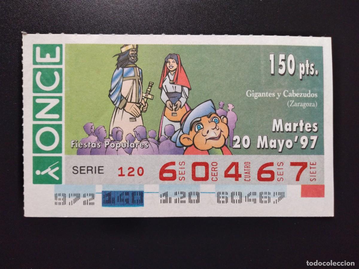 Cupones ONCE: CUP&Oacute;N ONCE FIESTAS POPULARES GIGANTES Y CABEZUDOS ZARAGOZA 20 MAYO 97 1997 60467
